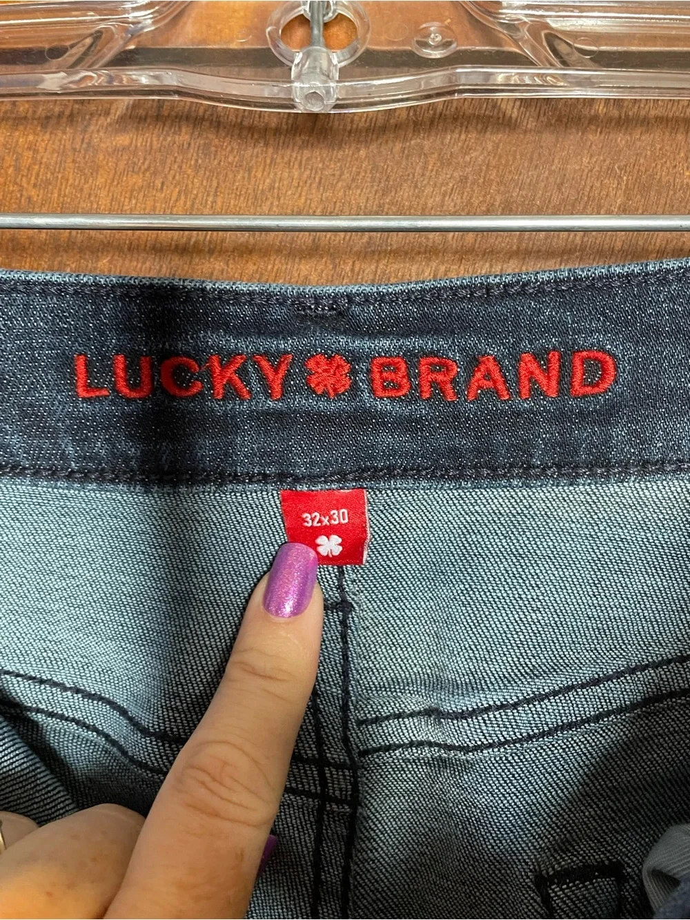 Lucky Brand 213 Vintage Straight Jeans Dark Wash Western Casual Denim 32x30